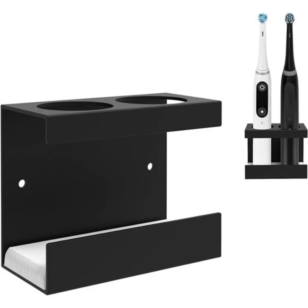 Wall Mount Electric Toothbrush Holder Aluminum Self Adhesive Bathroom Organizer